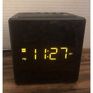 SONY ICF-C1 Alarm Clock Radio - Black Cube Tested Works Excellent Condition
